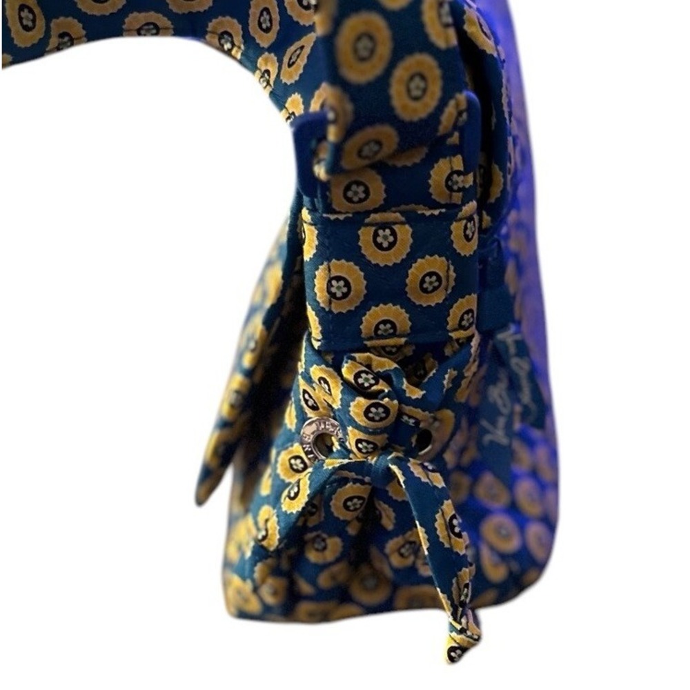Vera Bradley Riviera‎ Blue Lindsay Messenger Shoulder  Bag Yellow Flowers New - Picture 6 of 9